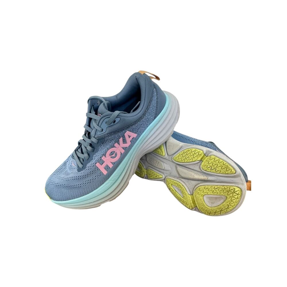 HOKA Bondi 8 Women's 6.5 Shadow Dusk Max Cushion Running Sneaker Blue Pink
